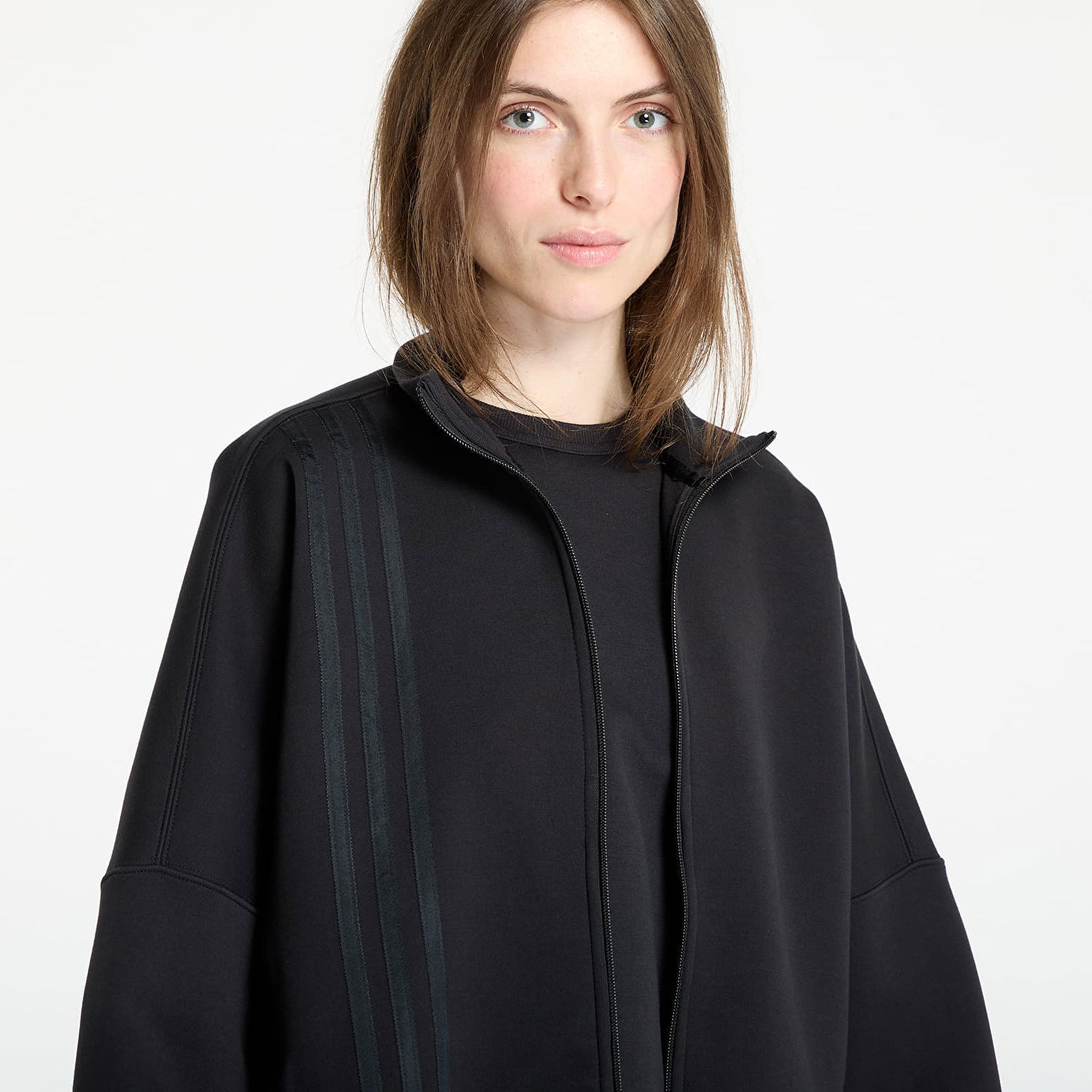 Pulover adidas Performance Off Placed 3-Stripes Zip-Up Sweatshirt Črna | JX2705, 1