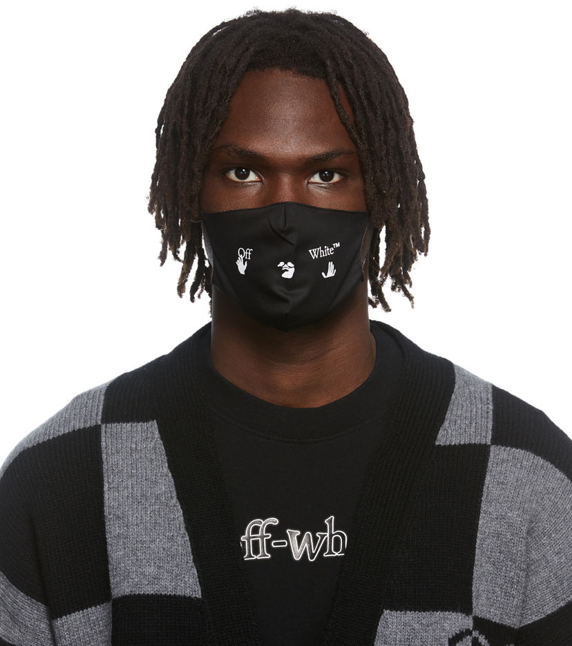 Modni dodatki Off-White Off-White Logo Print Face Mask Črna | OMRG003F21FAB0051001