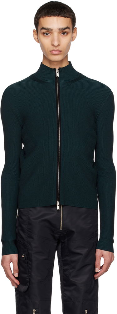 Pleteni pulover Dion Lee Angled Rib Zip-Up Sweater Mornarica | C7153R23, 0