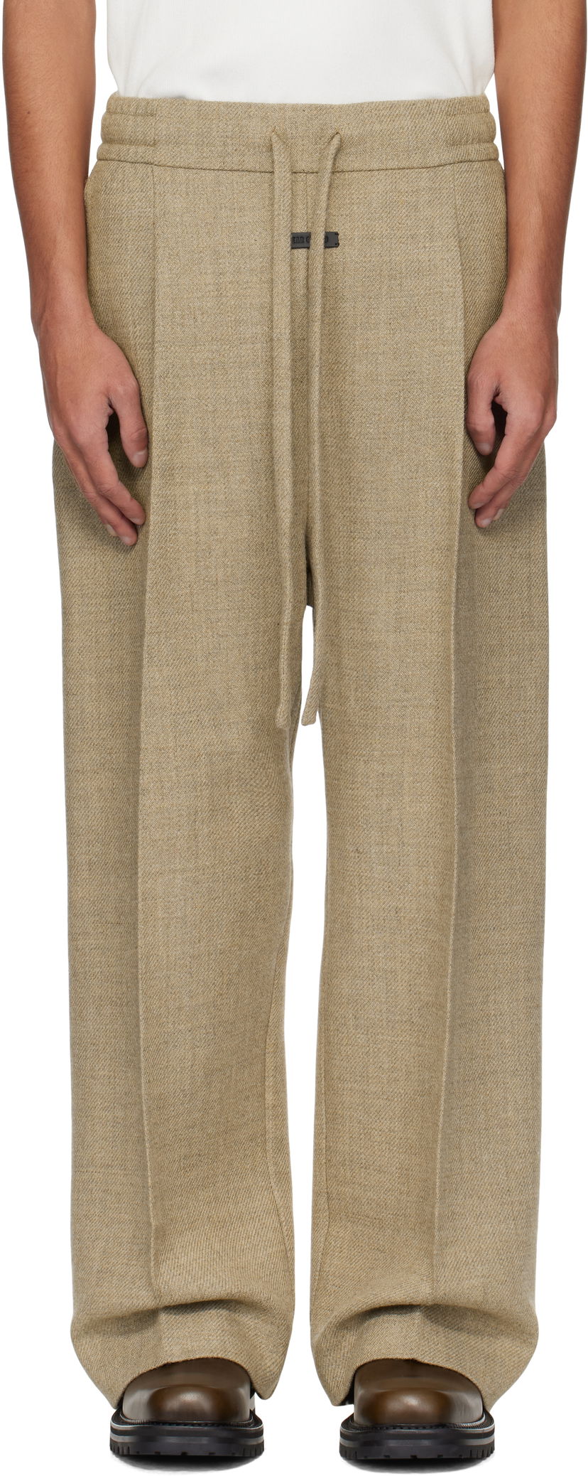 Hlače Fear of God Fear of God Drawstring Wide Leg Trousers Bež | FGE240-407HSW