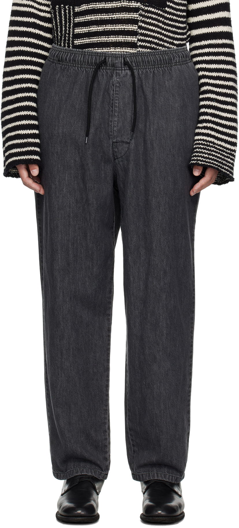 Kavbojke WTAPS Elasticated Waist Relaxed Fit Jeans Črna | 251CWDT-PTM03