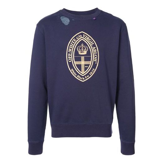 Pulover Off-White Printing Sweatshirt Modra | OMBA025E181920083003