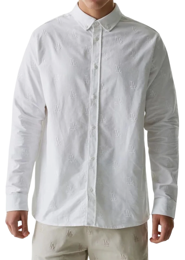 Srajce New Era New Era MLB Los Angeles Dodgers Monogram Button-Down Shirt Bela | 60667824-60667824
