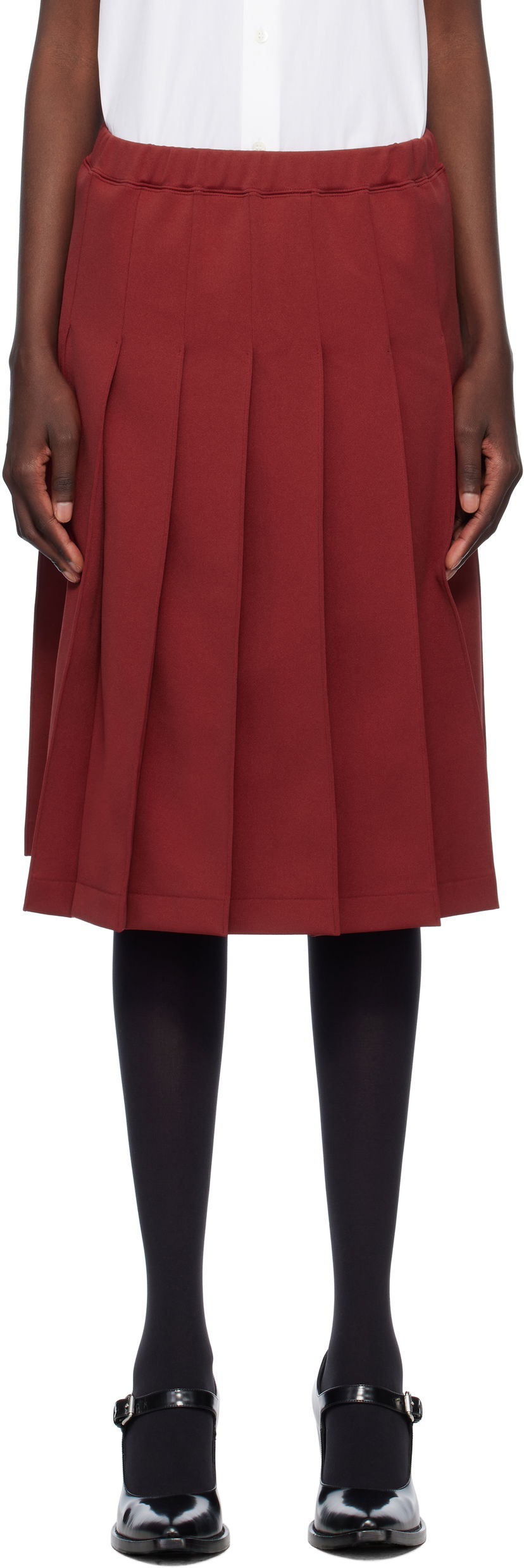 Krila Comme des Garçons Girl Jersey Pleated Midi Skirt Rdeča | NO-T005-S25