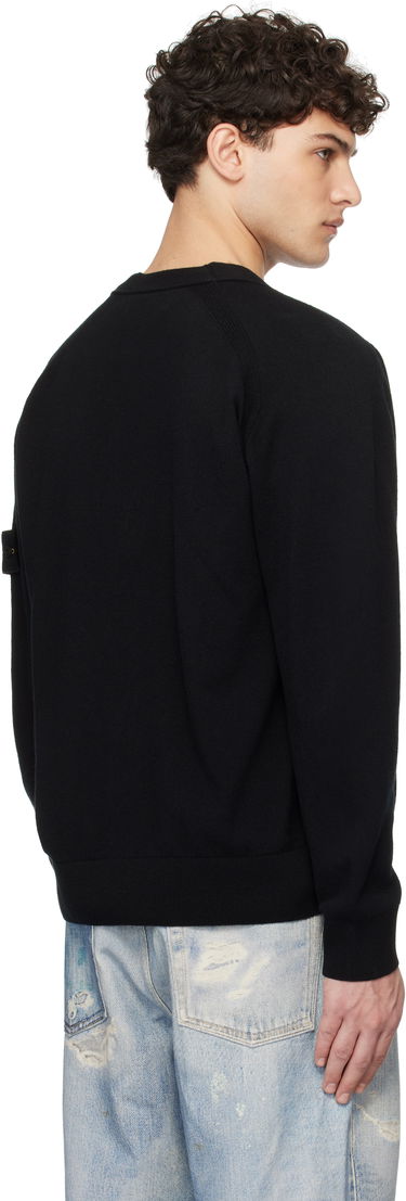 Pleteni pulover Stone Island Stone Island Light Geelong Wool Cardigan Črna | K1S15 5100023 S00B4, 2