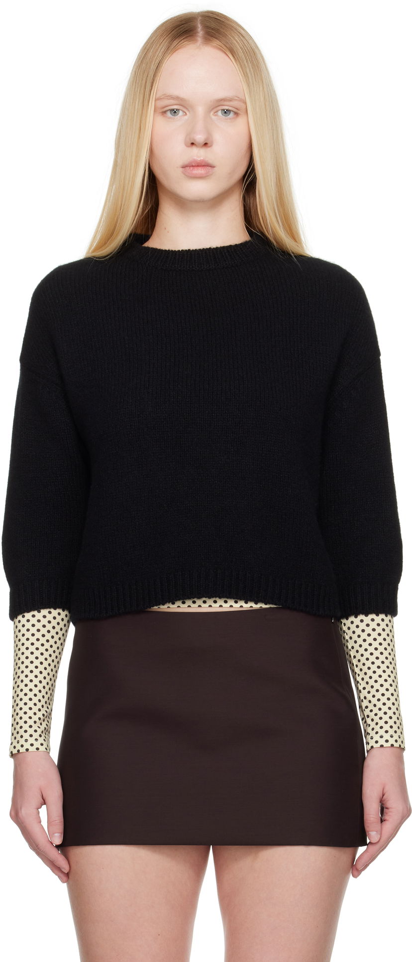 Pleteni pulover Khaite KHAITE Sabina Knit Sweater Črna | 8274645