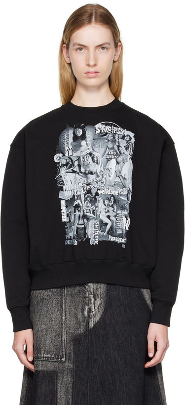 Pleteni pulover We11done Movie Collage Graphic Sweatshirt Črna | WD-TS3-22-743-U-BK, 0