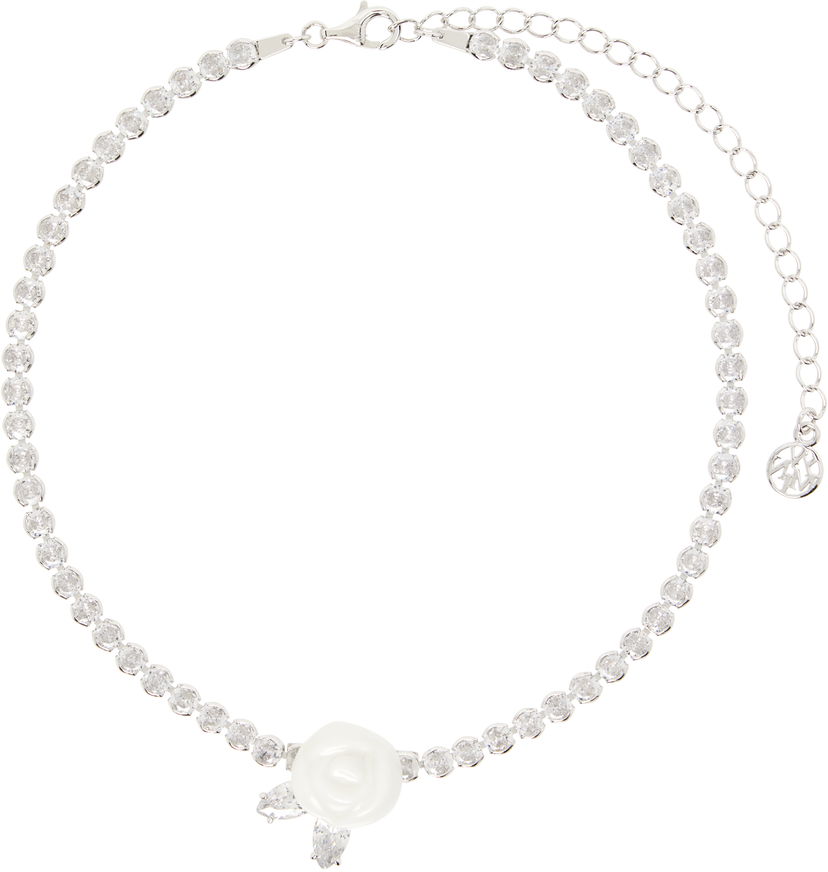 Ogrlica SHUSHU/TONG SHUSHU/TONG YVMIN Edition Ceramic Rose Choker Necklace Bela | 25649WHT00NN
