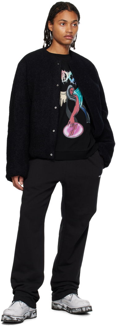 Pulover We11done We11done Graphic Print Sweatshirt Črna | WD-TS3-23-785-U-BK, 3