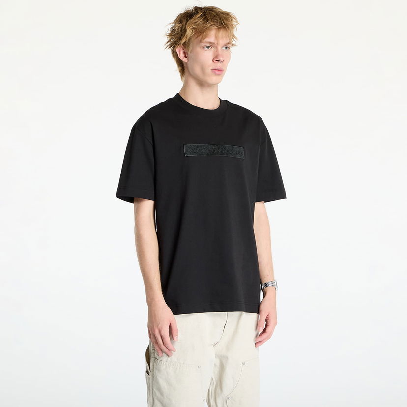 Majica CALVIN KLEIN Embroidered Box Tee Black Črna | J30J326205 BEH