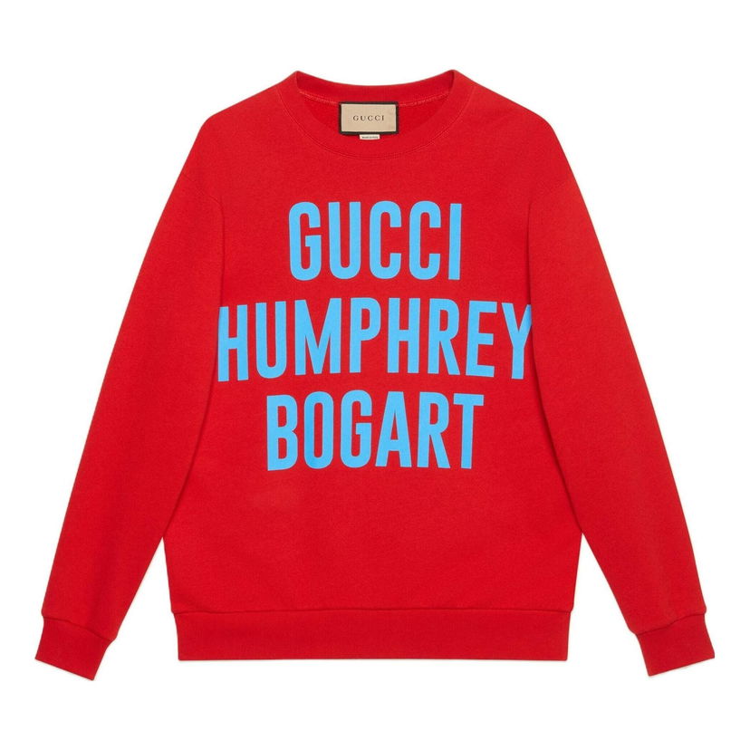 Pleteni pulover Gucci Humphrey Bogart Print Sweatshirt Rdeča | 623245-XJEN-86269