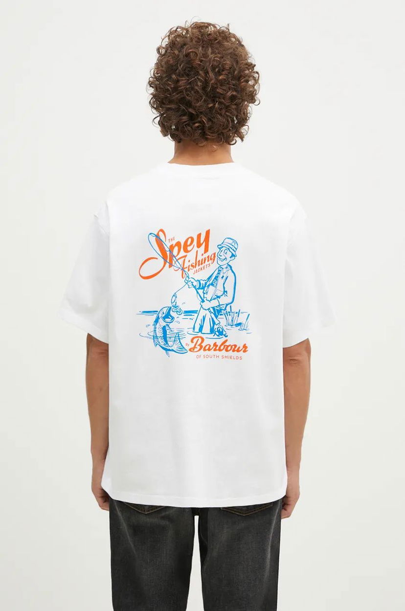Majica Barbour Bayard OS Graphic T-Shirt With Print Bela | MTS1337
