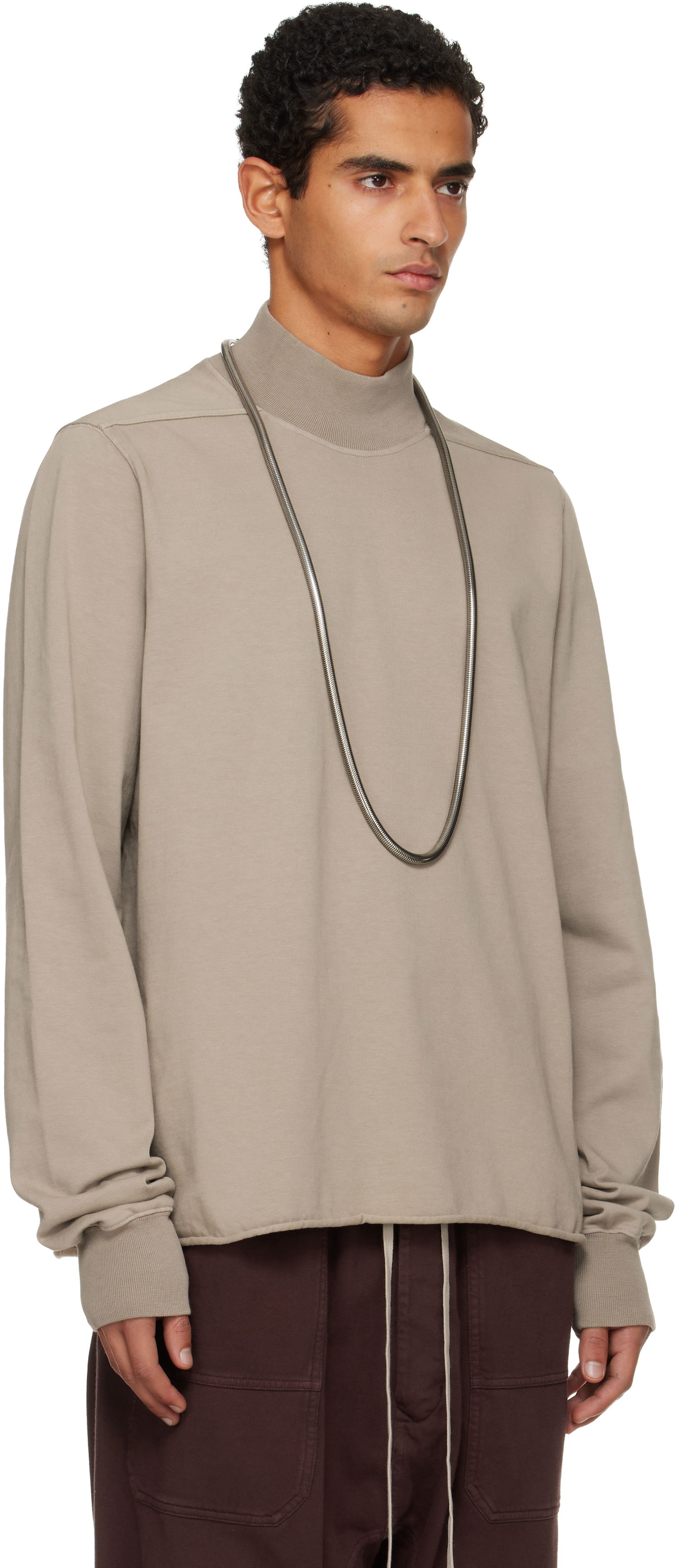 Pleteni pulover Rick Owens Rick Owens DRKSHDW Concordians Headon DBL Turtleneck Bež | DU02E7263 RIG, 1