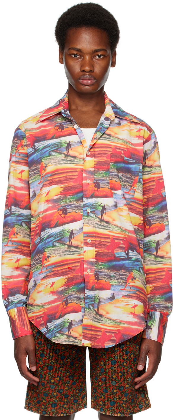 Srajce ERL ERL Sunset Beach Print Shirt Večbarvna | ERL06B006