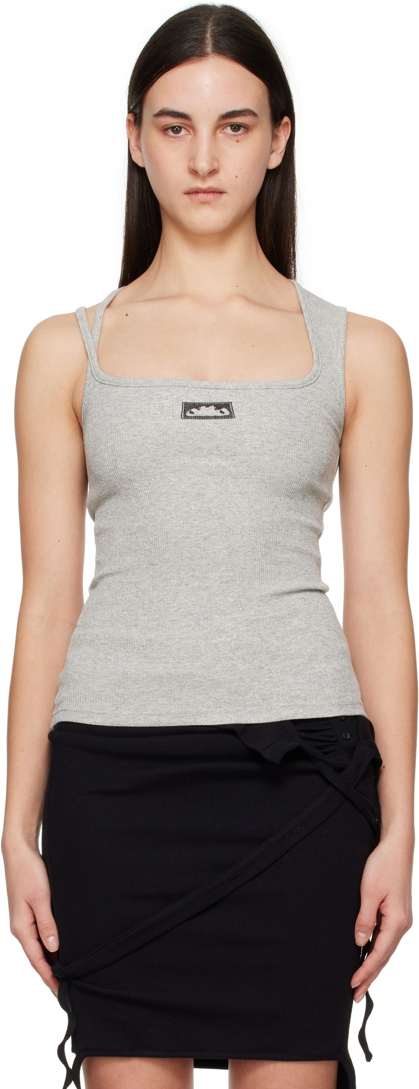 Majica brez rokavov Ottolinger Ottolinger Square Neck Tank Top Siva | 10410100402