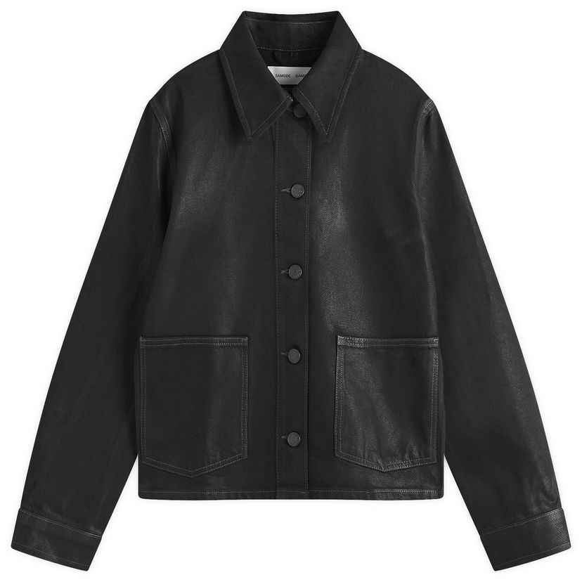 Jakna Samsoe Samsoe Samsøe Samsøe Sanadine Foil Denim Jacket, Size Large Črna | F24400175