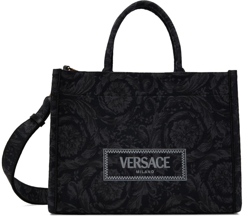 Torbica Versace Black & Gray Barocco Athena Bag Črna | 1011562_1A09741