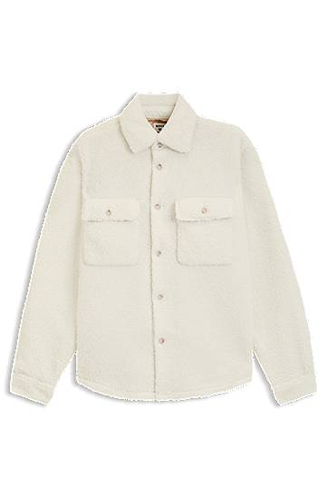 Srajce BOSS BOSS x Steiff relaxed-fit overshirt in teddy fabric Bela | 50551354, 0