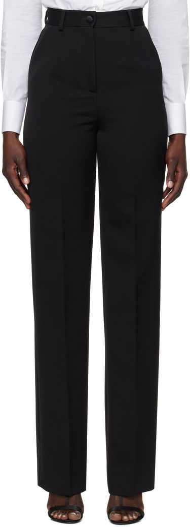 Hlače Dolce & Gabbana Dolce&Gabbana Wool Tuxedo Trousers Črna | FTC8ZT FU21E, 0