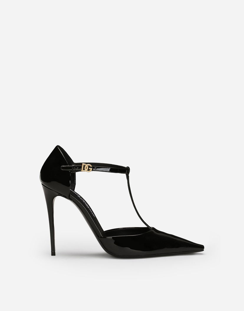 Superge in čevlji Dolce & Gabbana Leather T-bar Pumps Črna | CD1883A147180999