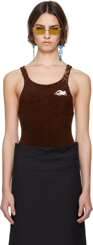 Bodi Tory Burch Tory Burch Embellished Bodysuit Rjava | 173630-206, 0