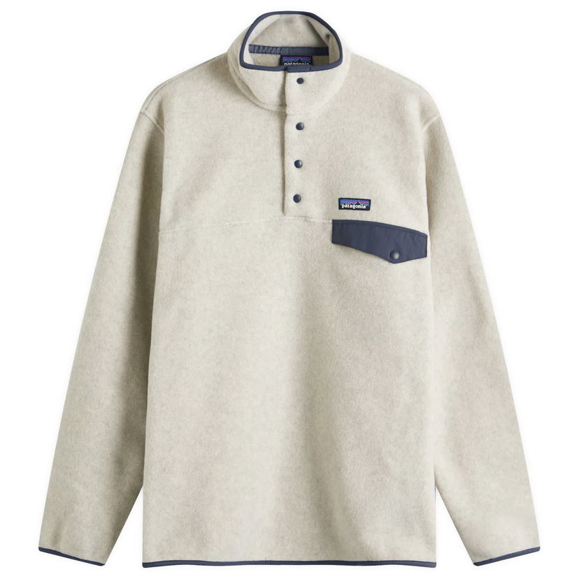 Pleteni pulover Patagonia Lightweight Synchilla Snap-T Pullover Fleece, Size Large Bež | 25551-OTSM
