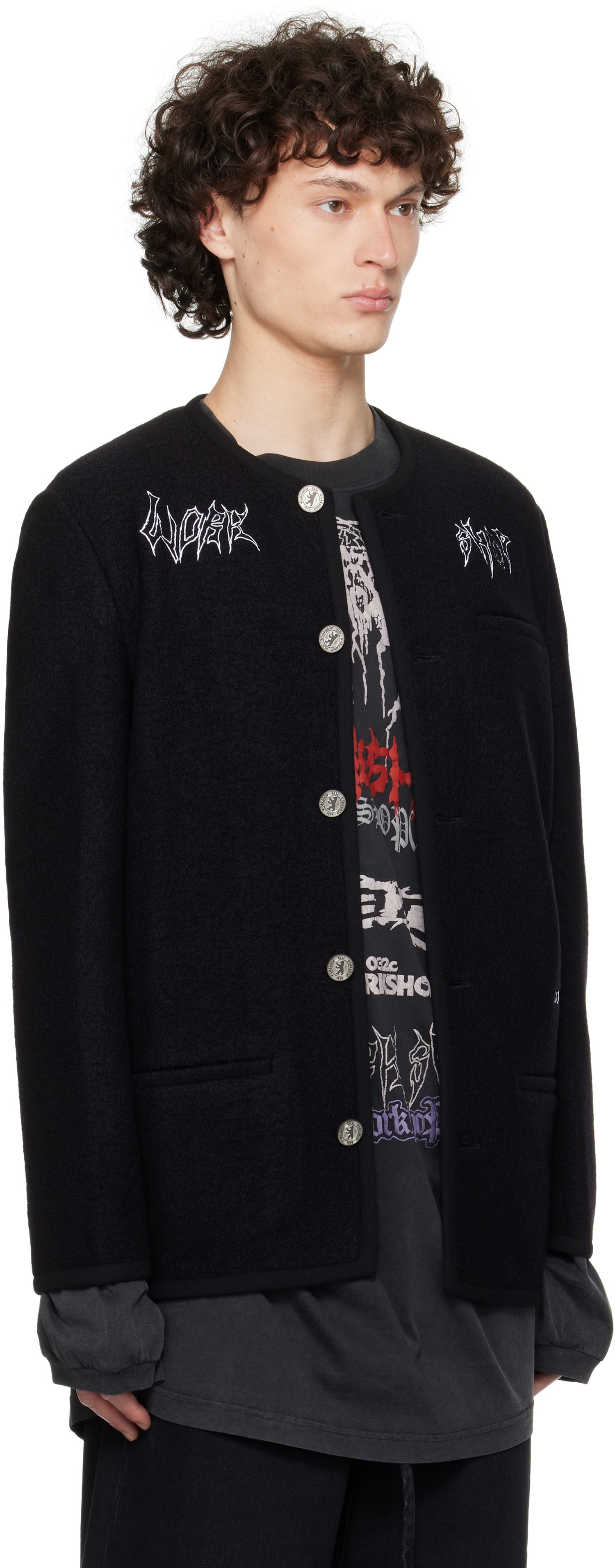 Jakna 032C Ghost Writer Wool Jacket Črna | S25-MRW-1701-000, 1
