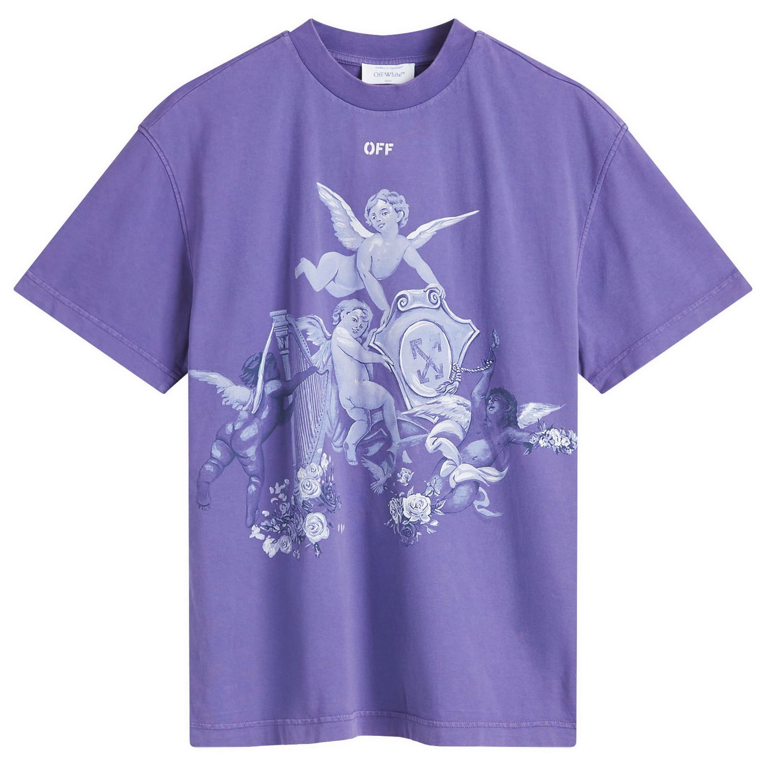 Majica Off-White Framed Putti Regular T-Shirt Lila | OWAA089S25JER0063701, 0