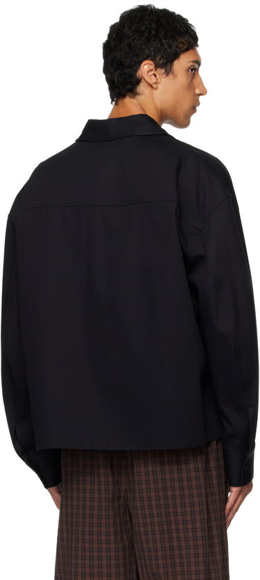Srajce Alexander Wang Alexander Wang Boxy Cropped Long Sleeve Shirt Črna | 6WC3251092, 2