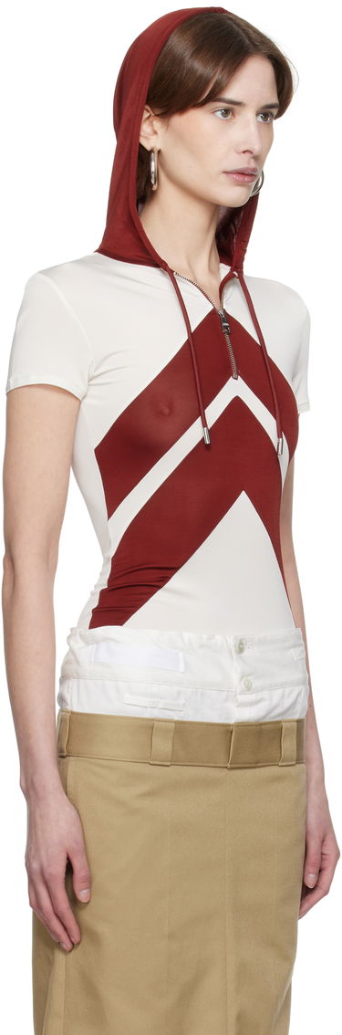 Pulover Jean Paul Gaultier Jean Paul Gaultier 'The Chevrons' Hooded Top Rdeča | 25/33-F-TS109P-J084-0128, 1