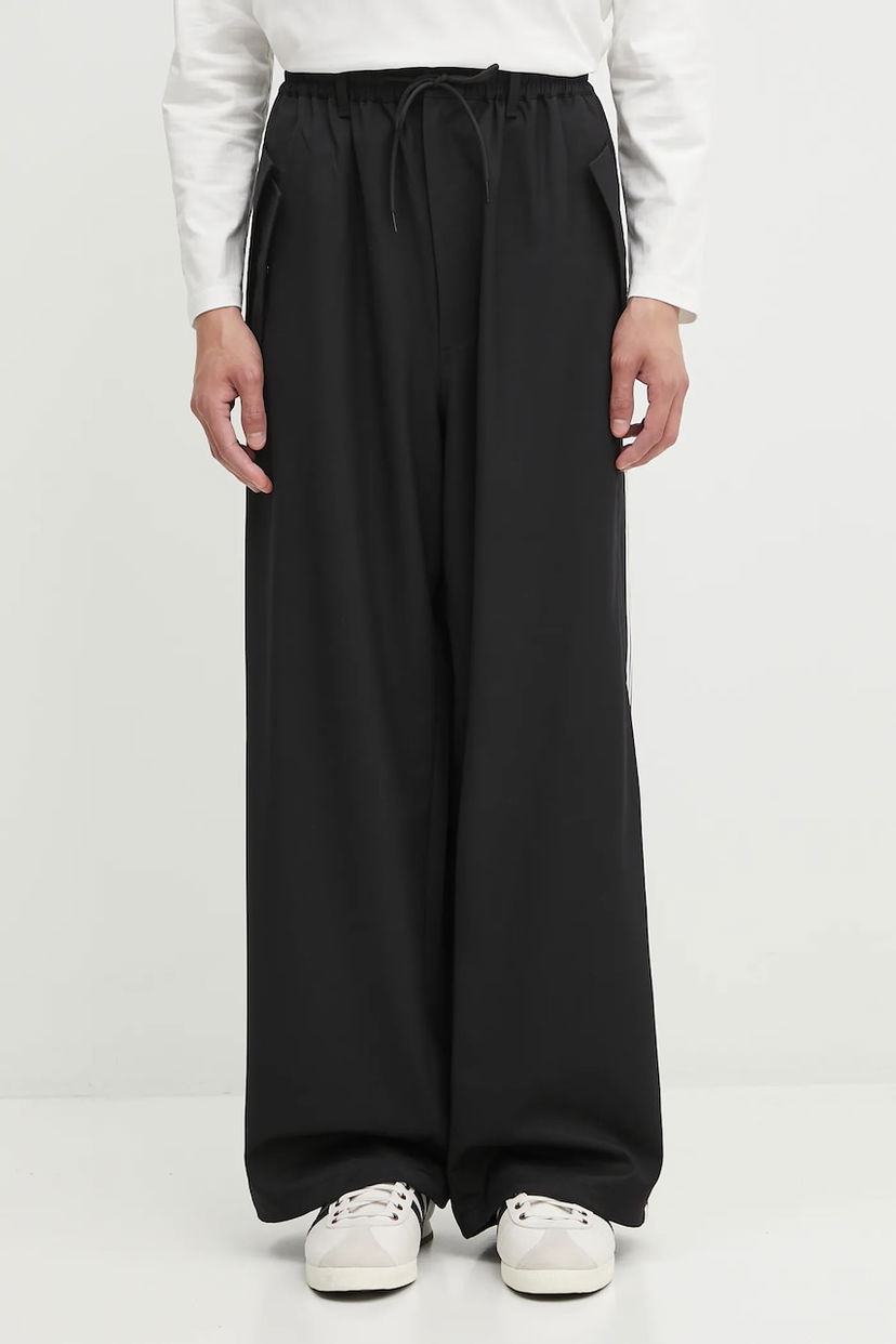 Hlače Y-3 Y-3 Refined Wool Wide-Leg Trousers Črna | JX7275