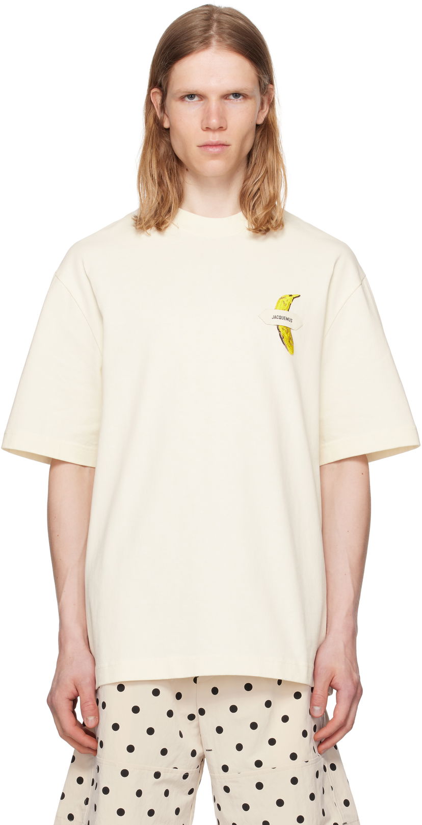 Majica Jacquemus Jacquemus La Croisière 'The Banane' T-Shirt Bela | 25E255JS323-2125