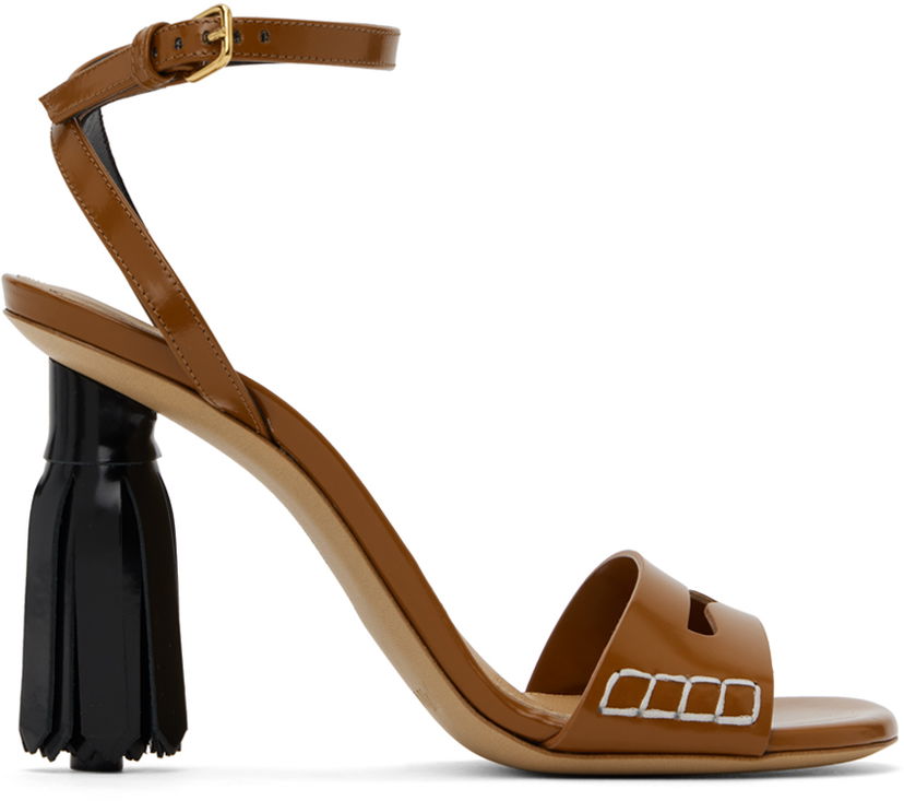 Modni dodatki JW Anderson JW Anderson Tassel Heeled Sandals Rjava | ANW43005A 20044