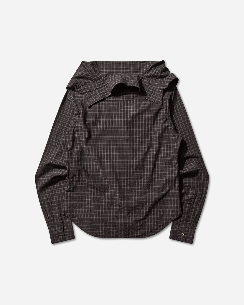 Srajce OUR LEGACY Kaonashi Layered Collar Faux Lumberjack Check Shirt Rjava | W4252KB 001