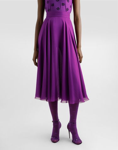 Krila Dolce & Gabbana Dolce & Gabbana Chiffon Midi Skirt Lila | F4C7UTFU1ATF0571, 1