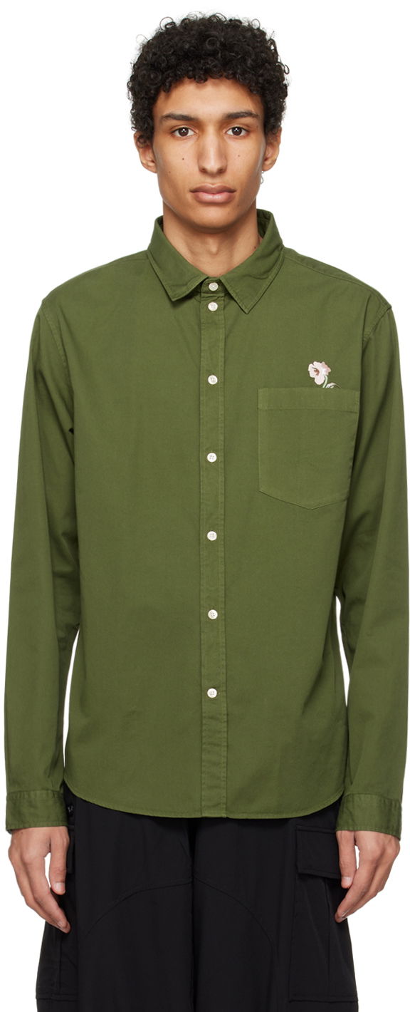 Srajce Han Kjøbenhavn Han Kjobenhavn Embroidered Pocket Shirt Zelena | M-133903