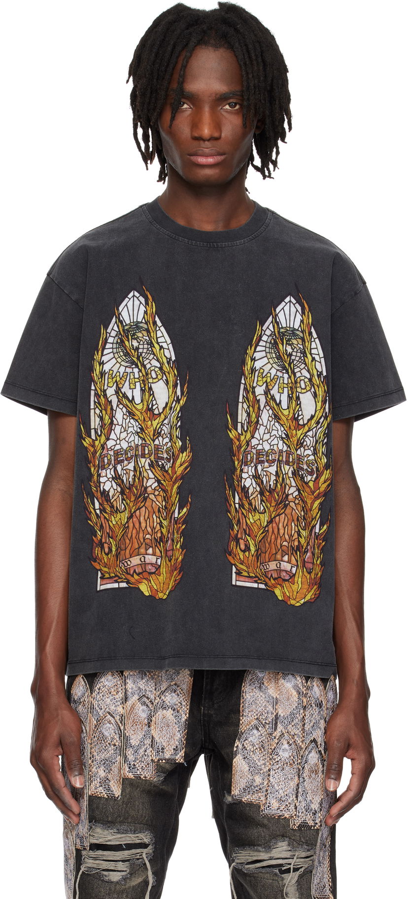 Majica Who Decides War Who Decides War Flame Glass T-Shirt Črna | 1110040002SE25