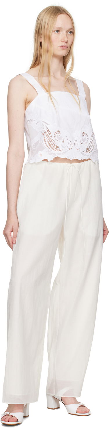 Krop-top rag & bone Rag & Bone Clem Lace-Trim Poplin Tank Top Bela | WAW25SA036LA36, 3
