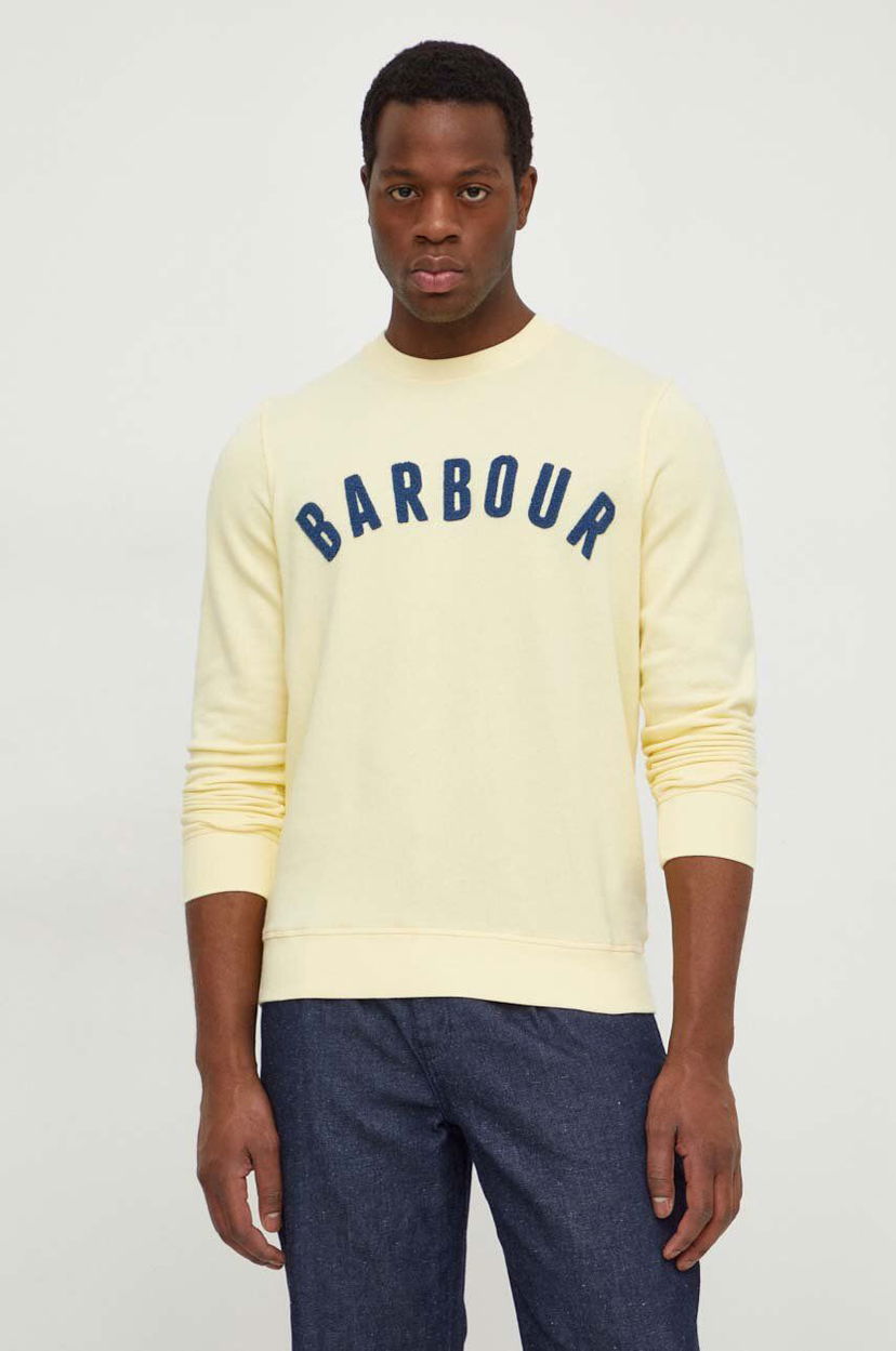 Pulover Barbour Yellow Crewneck Sweatshirt MOL0101 Rumena | MOL0101