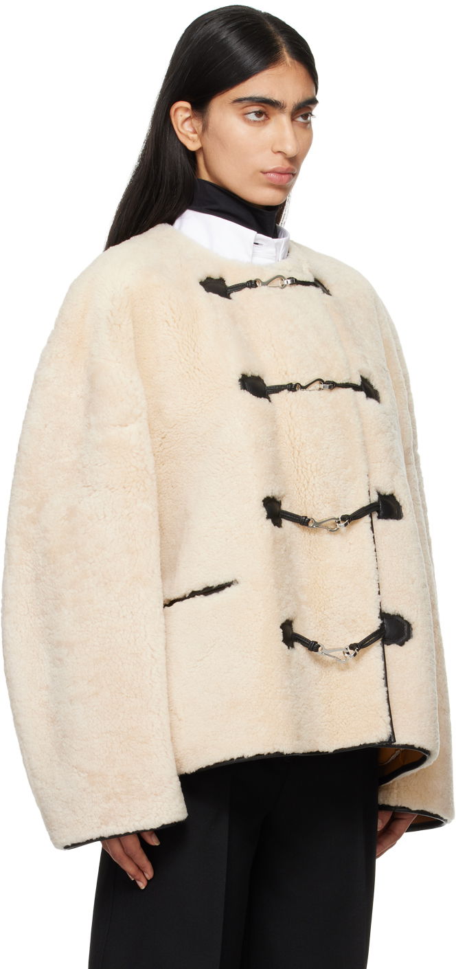 Plašči TOTEME TOTEME Women's Teddy Clasp Shearling Jacket Bež | 214-120-604, 1