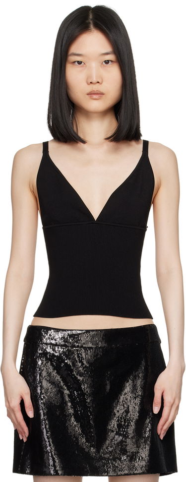 Majica brez rokavov Dolce & Gabbana Dolce&Gabbana Knit V-Neck Tank Top Črna | FXL05T JFME0, 0
