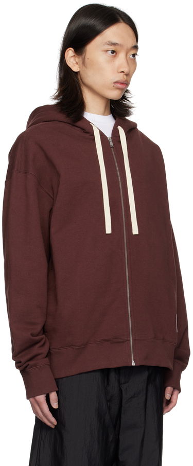 Pulover Jil Sander Jil Sander Logo Patch Zip Hoodie Rjava | J47HG0101_J20039, 1