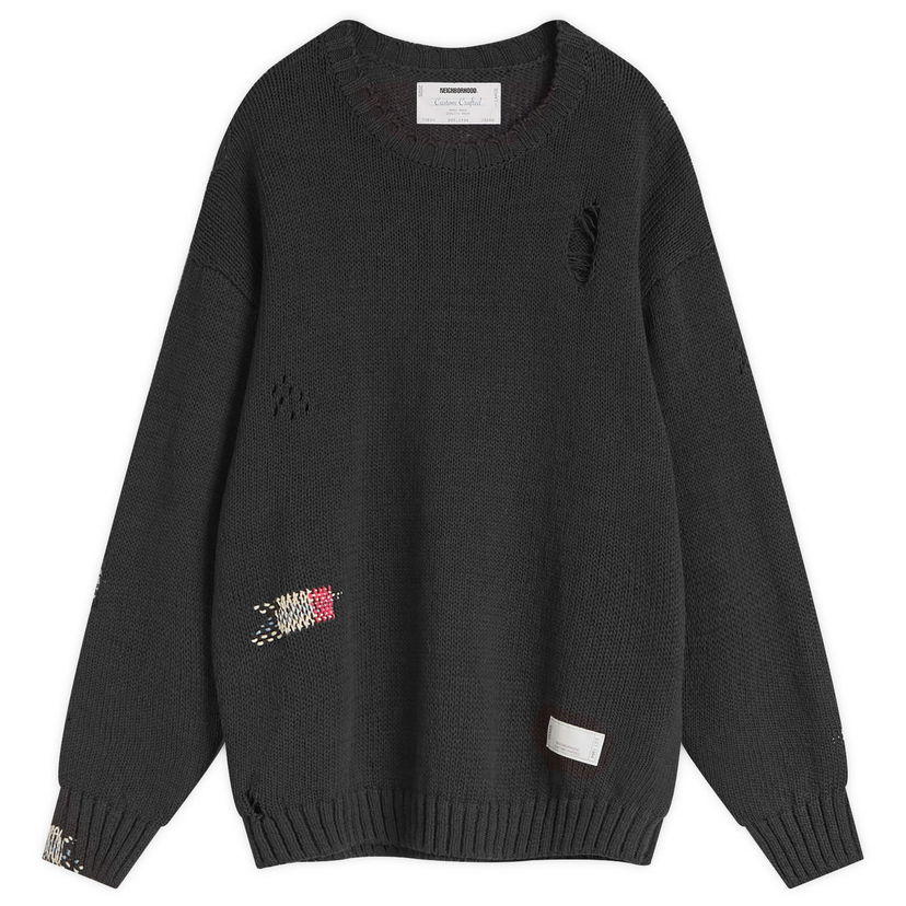 Pleteni pulover Neighborhood Neighborhood Savage Crewneck Knit Sweater, Size Large Črna | 251FUNH-KNM03-BLK