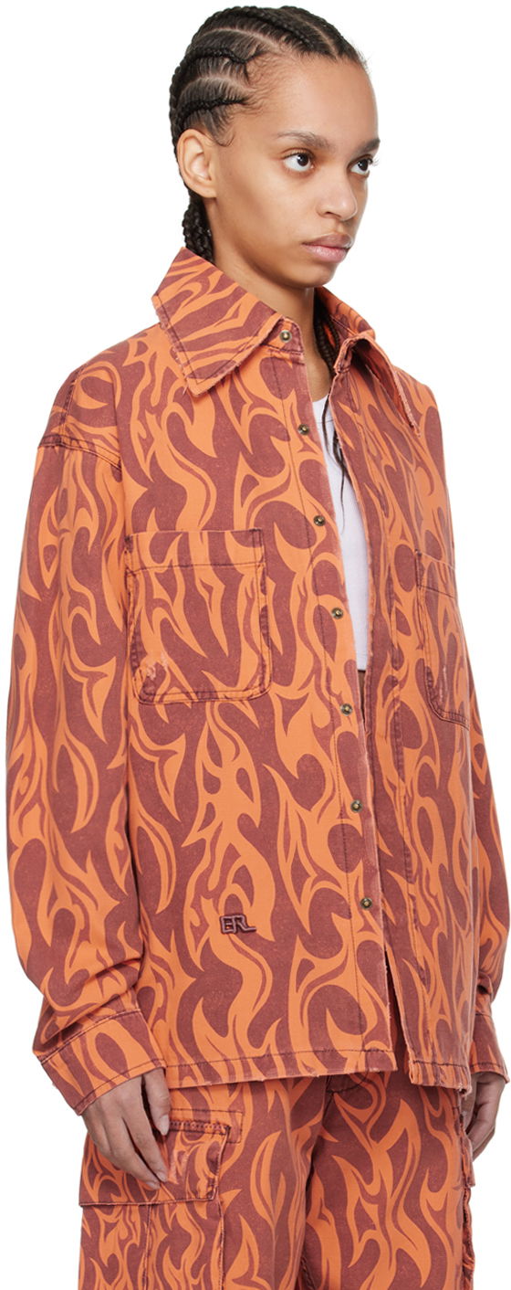 Srajce ERL ERL Flame Print Jacket Oranžna | ERL08J012, 1
