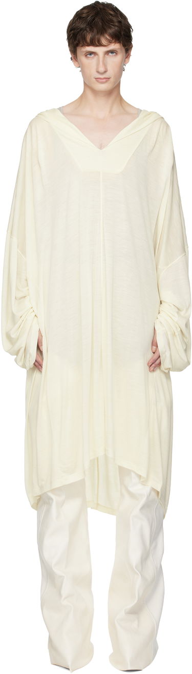 Jakna Rick Owens Concordians LS Kaftan Knee Jacket Bela | RR02E1910 JSW, 0