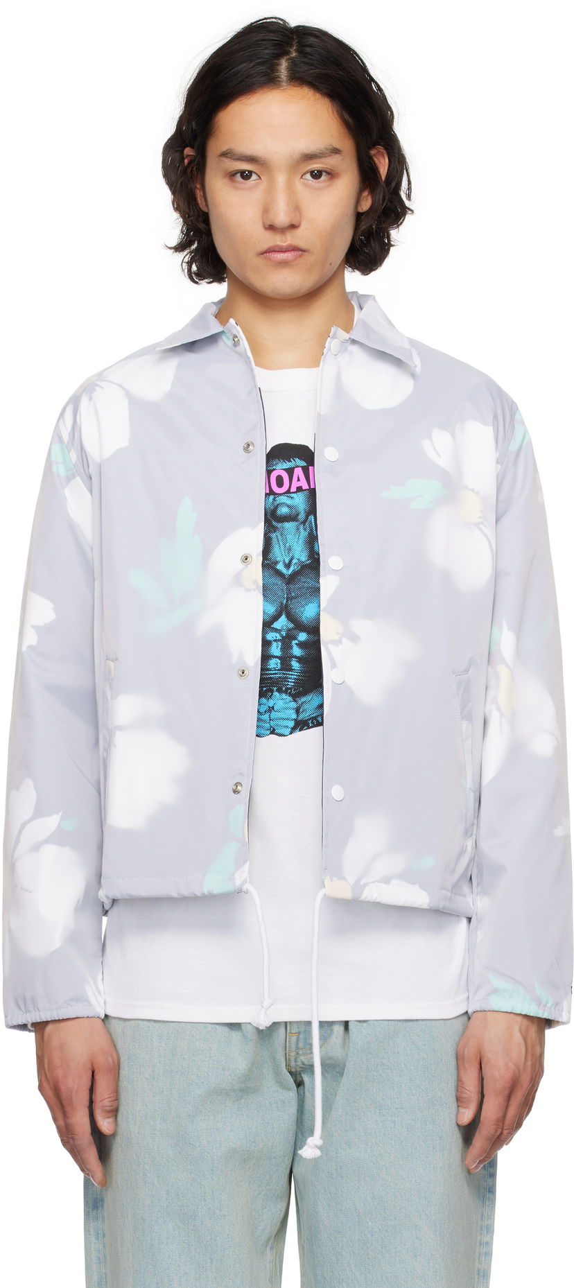Vetrovka Noah Noah Outrigger Floral Print Jacket Siva | OW087SS25MUL