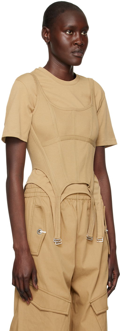 Majica brez rokavov Dion Lee Combat Corset Tank Top Bež | C3095R23, 1