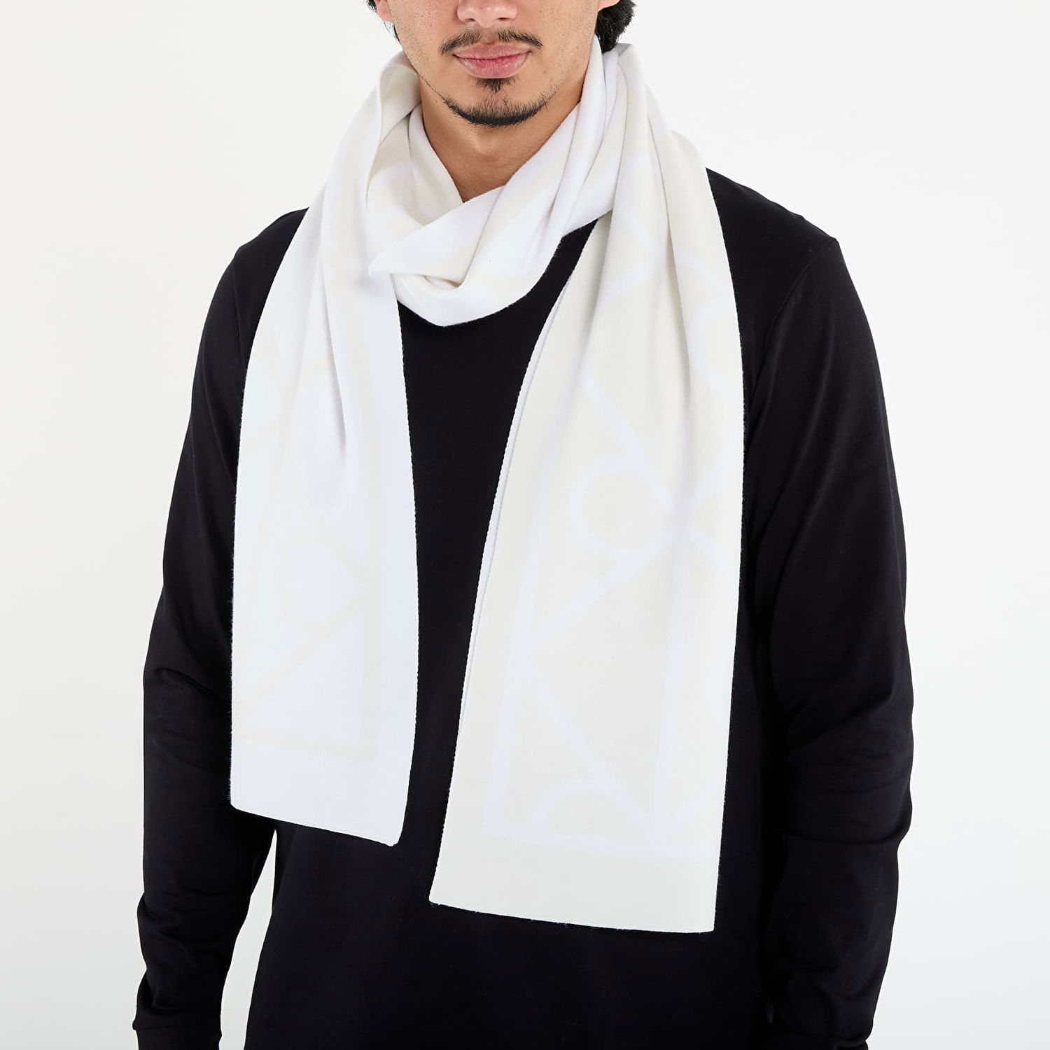 Šala CALVIN KLEIN Calvin Klein Emblem Aop Fine Scarf Bela | LV04D8051G FUP, 1