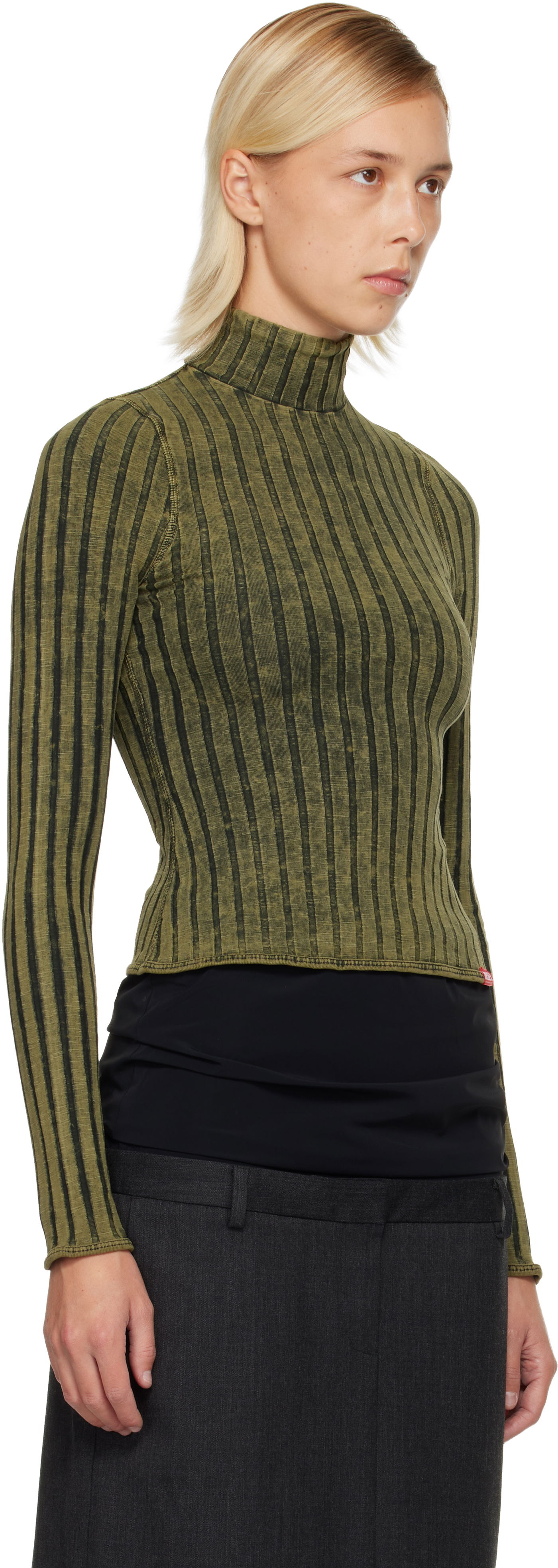 Pleteni pulover Diesel T-Clawa Ribbed Turtleneck Long-Sleeve Sweater Zelena | A21601 0DCCB, 1