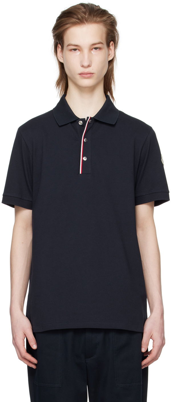 Polo majica Moncler Press-Stud Polo Tee Mornarica | J10918A00022899P0, 0